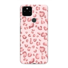 Чехол с розовым рисунком для Google Pixel 5 (Розовый леопард)
