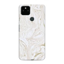 Мраморный чехол на Google Pixel 5 (VPrint) (Белый мрамор)