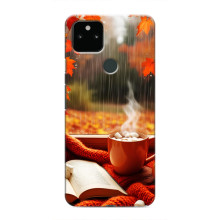 Чехол с уникальным дизайном «Осень с кофе» для Google Pixel 5 – Кофе и дождь