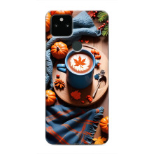 Чехол с уникальным дизайном «Осень с кофе» для Google Pixel 5 – Кофе и тыквы