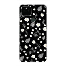 Чохли з тематикою "КВІТИ" на Google Pixel 5 (цвітіння на чорному)