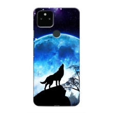 Защитные чехлы для Гугл Пиксель 5 (AlphaPrint) (ХИТ продаж) ВОЛК (Волк на луну)