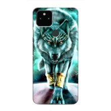 Защитные чехлы для Гугл Пиксель 5 (AlphaPrint) (ХИТ продаж) ВОЛК (Яркий волк)