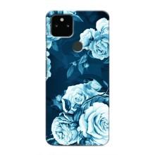 Чехлы (ART) Цветы на Google Pixel 5a 5G (VPrint) (Голубые Бутоны)