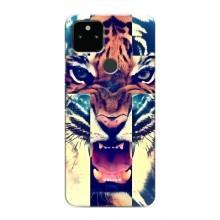 Чехлы с изображением разных животных для Google Pixel 5a 5G (Яркий Тигр)