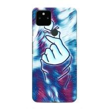 Чехол с принтом для Google Pixel 5a 5G (AlphaPrint - Знак сердечка)