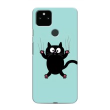 Чехол с милыми котиками на Гугл Пиксель 5а – Черный кот