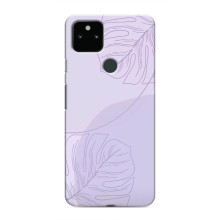 Чохол квітковий дизайн для Google Pixel 5a 5G – Монстера фіолетова