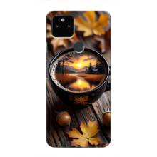 Чехол с уникальным дизайном «Осень с кофе» для Google Pixel 5a 5G – Тёмный кофе