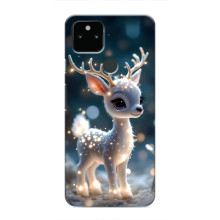 Яркий чехол для Google Pixel 5a 5G с Зимними Оленятами – Блистающий оленёнок