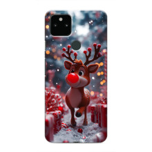 Яркий чехол для Google Pixel 5a 5G с Зимними Оленятами – Олень среди подарков