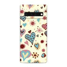 Чехлы для любимой на Гугл Пиксель 6 Про (VPrint) (Сердечки)