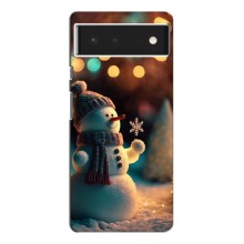 Чехлы на Новый Год Google Pixel 6 Pro – Снеговик праздничный