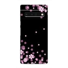 Чехол для Гугл Пиксель 6 Про - с принтом (Дизайнерские) (AlphaPrint) (Цветочки маленькие)
