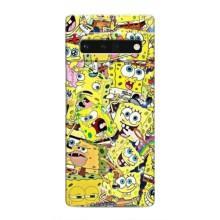 Чехол Губка Боб для Гугл Пиксель 6 Про (Эмоции Спанч Боба)