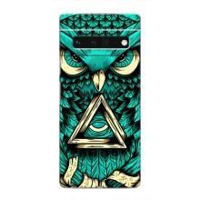 Чехол с птицами на Google Pixel 6 Pro (VPrint) (Сова с глазом)