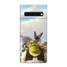 Чехол с мультфильмом Шрек на Google Pixel 6 Pro – Шрек и осел