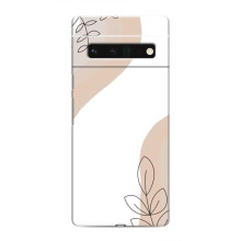 Силиконовый чехол с принтом в цветах на Google Pixel 6 Pro – Нюдовый дизайн