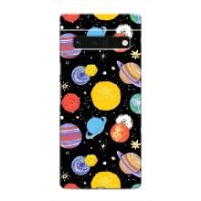 Космические Чехлы для Гугл Пиксель 6 Про (VPrint) (Рисованные планеты)