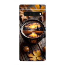 Чехол с уникальным дизайном «Осень с кофе» для Google Pixel 6 Pro – Тёмный кофе