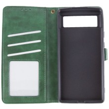 Кожаный чехол-книжка GETMAN Gallant (PU) для Google Pixel 6 – Зеленый