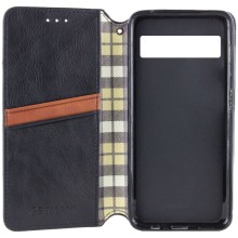 Кожаный чехол-книжка GETMAN Cubic (PU) для Google Pixel 6 – Черный