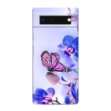 Чохли з квітами для Google Pixel 6 (VPrint) (Метелик на квітах)