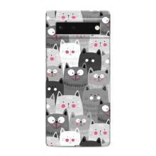 Чехлы с Котиками для Google Pixel 6 (VPrint) (Рисованные котики)
