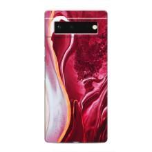 Чохол для Гугол Піксель 6 - з принтом (Дизайнерські) (AlphaPrint) (Мрамор червоний)