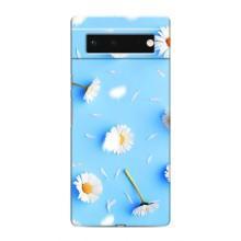 Чохол з Квітами для Google Pixel 6 (ромашки на блакитному)