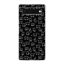 Чехол с принтом для Google Pixel 6 (AlphaPrint) Модные коты (Меленькие котики)
