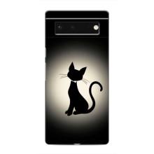 Чехол с принтом для Google Pixel 6 (AlphaPrint) Модные коты (Силуэт котика)