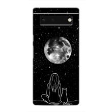 Чехол с рисунком кот на Google Pixel 6 – Девушка с котом