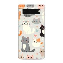 Чехол с рисунком кот на Google Pixel 6 – Коллаж котов