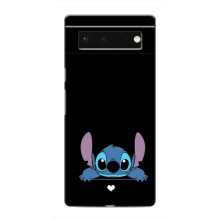 Чохол з принтом Стіч на Google Pixel 6 (Стіч на чорному)