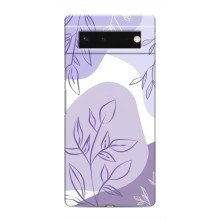 Силиконовый чехол с принтом в цветах на Google Pixel 6 – Фиолетовый дизайн