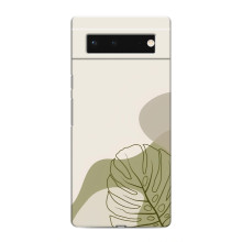 Силиконовый чехол с принтом в цветах на Google Pixel 6 – Монстера зелёная