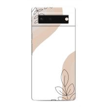 Силиконовый чехол с принтом в цветах на Google Pixel 6 – Нюдовый дизайн