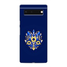 Чехол с украинским гербом на Google Pixel 6 (Цветочный герб)
