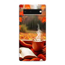 Чехол с уникальным дизайном «Осень с кофе» для Google Pixel 6 – Кофе и дождь