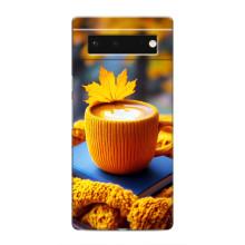 Чехол с уникальным дизайном «Осень с кофе» для Google Pixel 6 – Кофе с жёлтым