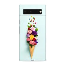 Чохли з тематикою "КВІТИ" на Google Pixel 6 (Квітка-морозиво)
