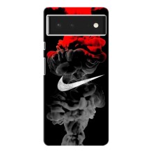 Силиконовый Чехол на Google Pixel 6 с картинкой Nike (Nike дым)