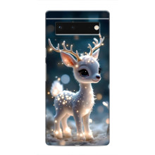 Яркий чехол для Google Pixel 6 с Зимними Оленятами – Блистающий оленёнок