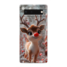 Яркий чехол для Google Pixel 6 с Зимними Оленятами