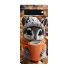 Печатный чехол «Зверята с кофе» для Google Pixel 6