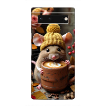 Печатный чехол «Зверята с кофе» для Google Pixel 6 – Медведь с кофе