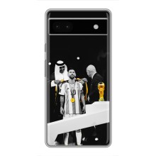 Чехлы для Google Pixel 6a (Leo чемпион) (AlphaPrint) (Месси в накидке)