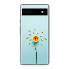 Чехлы с Цветами для Google Pixel 6a (VPrint) (Желтый цветок)
