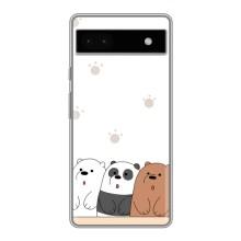 Чехлы с изображением разных животных для Google Pixel 6a (Удивленные медвеженки)